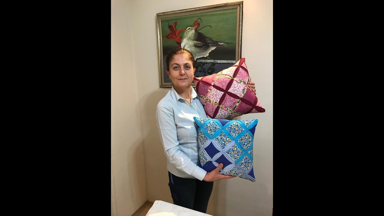 Patchwork Cathedral Windows Quilt Pillow Tutorial | Katedral Penceresi Kırlent Yapımı.