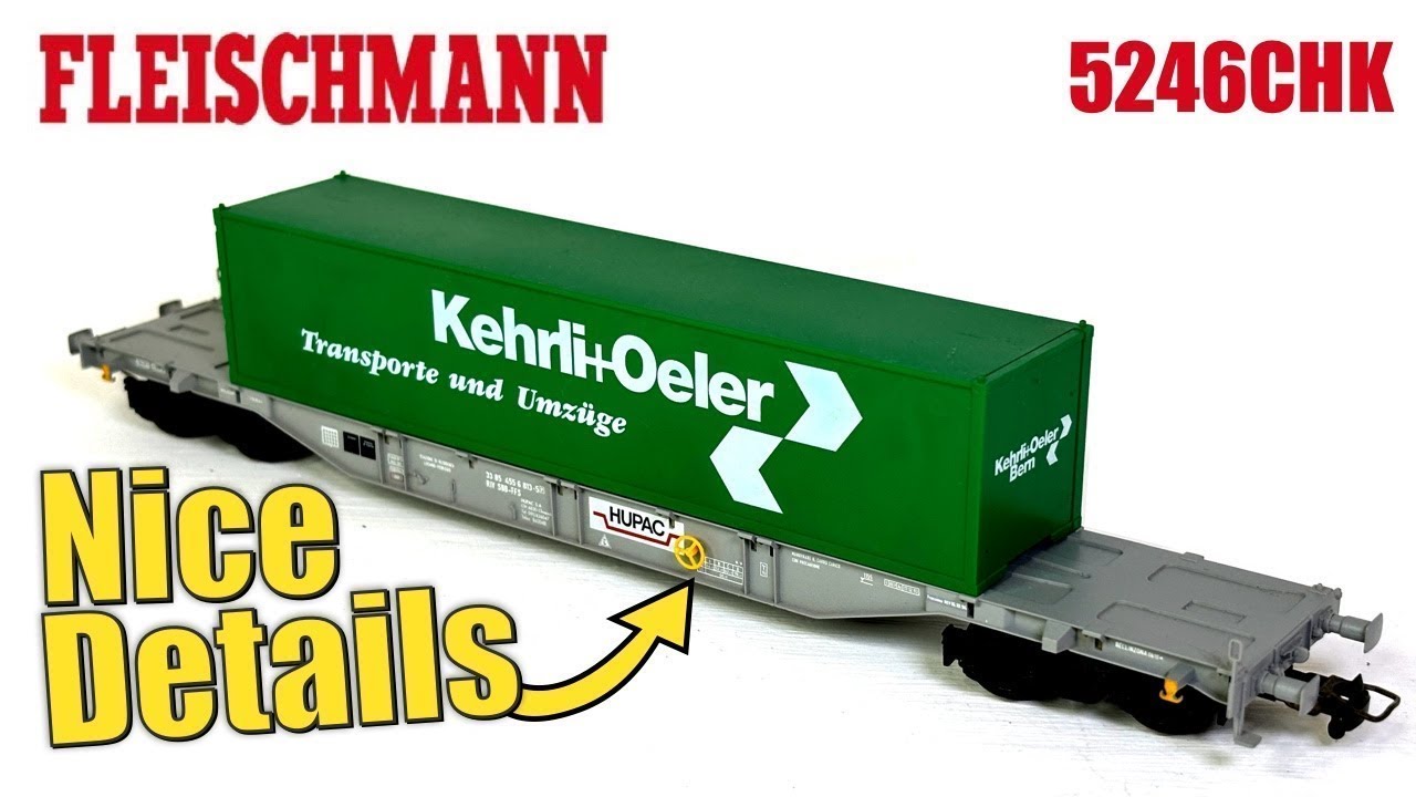 Nicely detailed Container Wagon | Fleischmann SBB-FFS HUPAC | HO Scale model railway