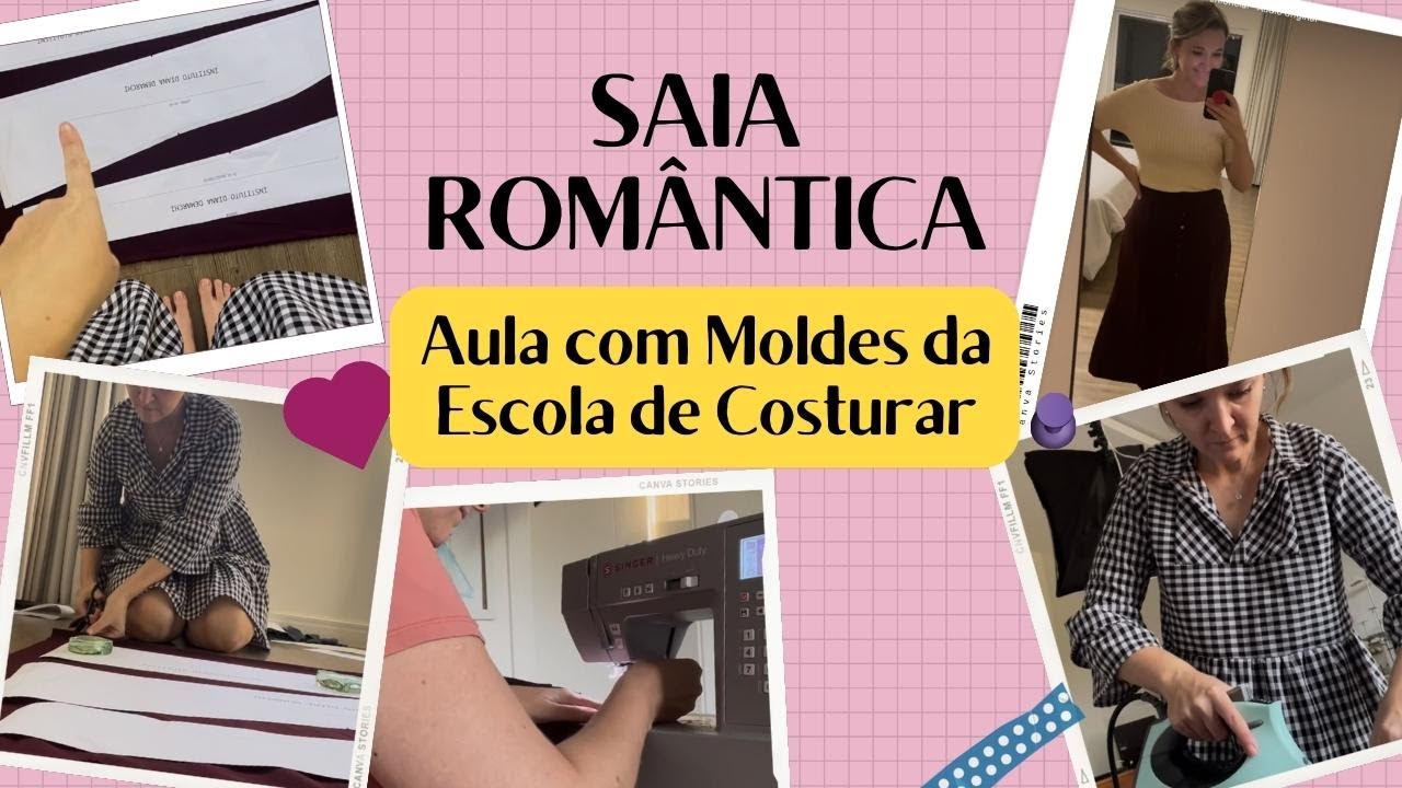 Como Costurar Saia no Estilo Romântico com Molde da Escola de Costurar