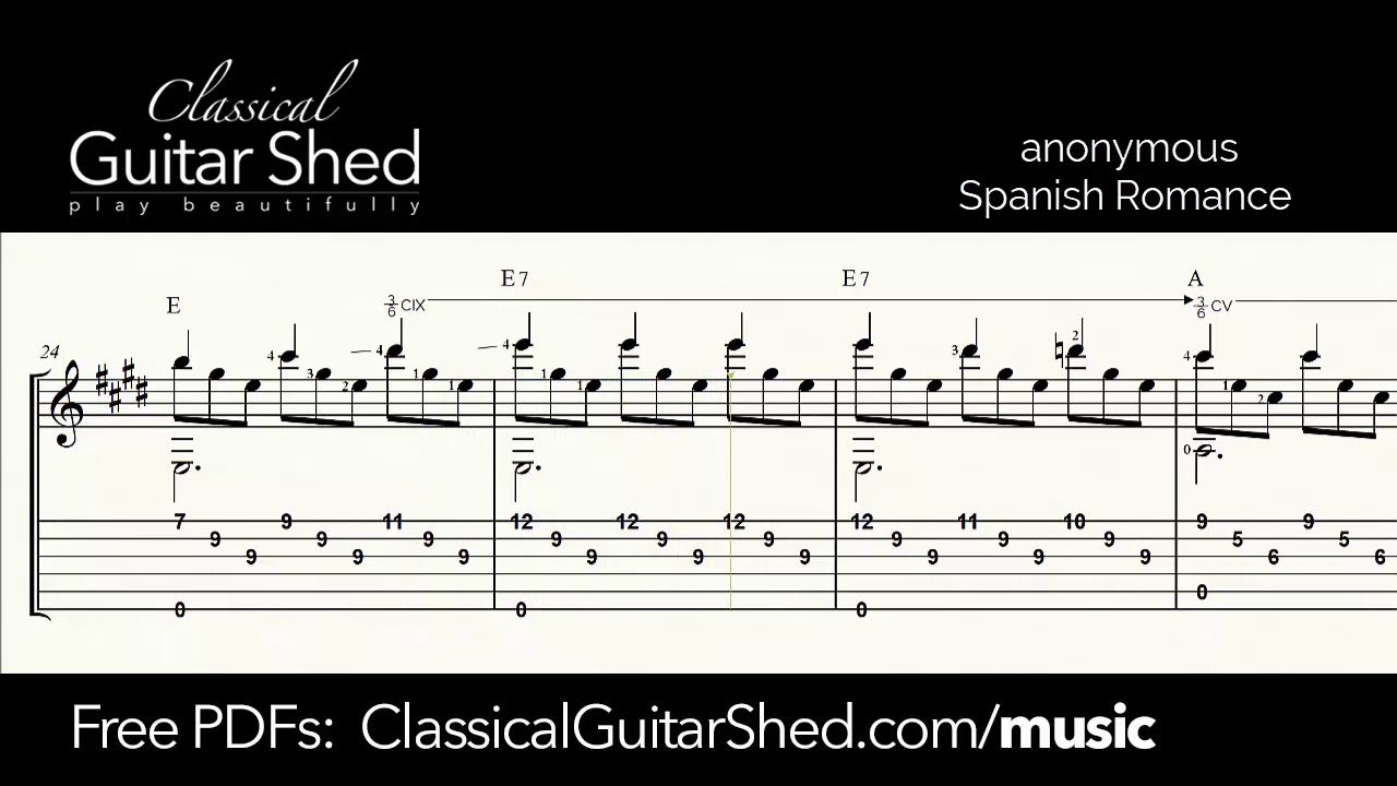 Anonymous: Spanish Romance (Romanza) - Free Sheet Music