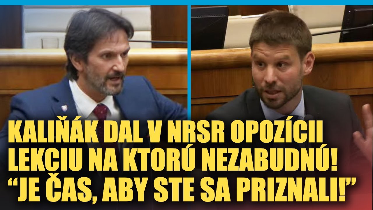 Kaliň&aacute;k dal v parlamente opoz&iacute;cii LEKCIU na ktor&uacute; nezabudn&uacute;: Je čas aby ste sa PRIZNALI