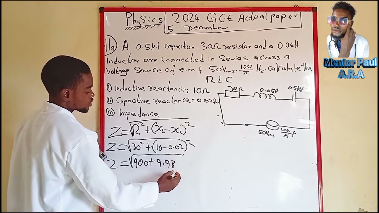 WAEC GCE Past  AC Circuit Question SOLVED Step-by-Step | Score Full Marks Easy!