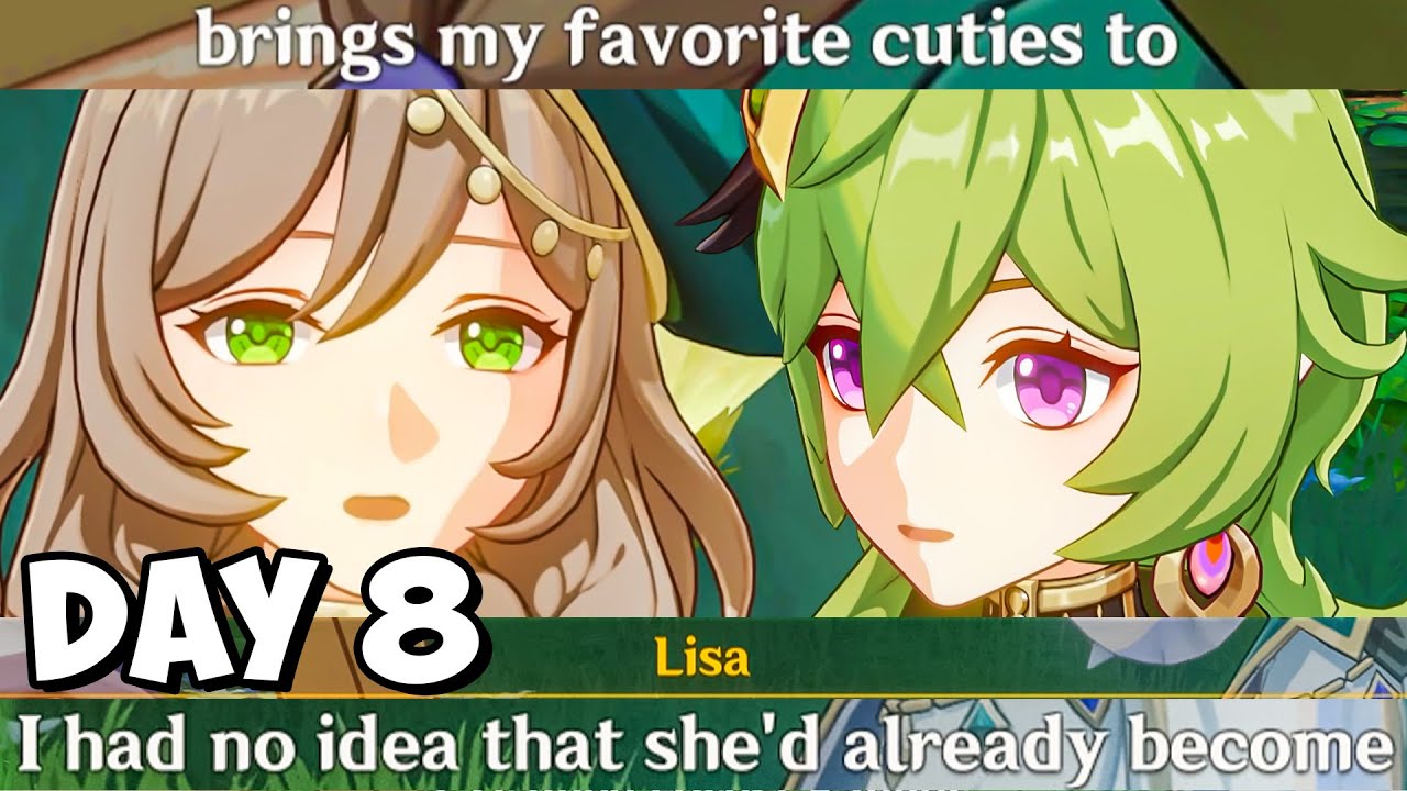DAY 8 LISA LOCATION, LISA Meets COLLEI in SUMERU Cutscene Genshin Impact  LISA SKIN SUMERU