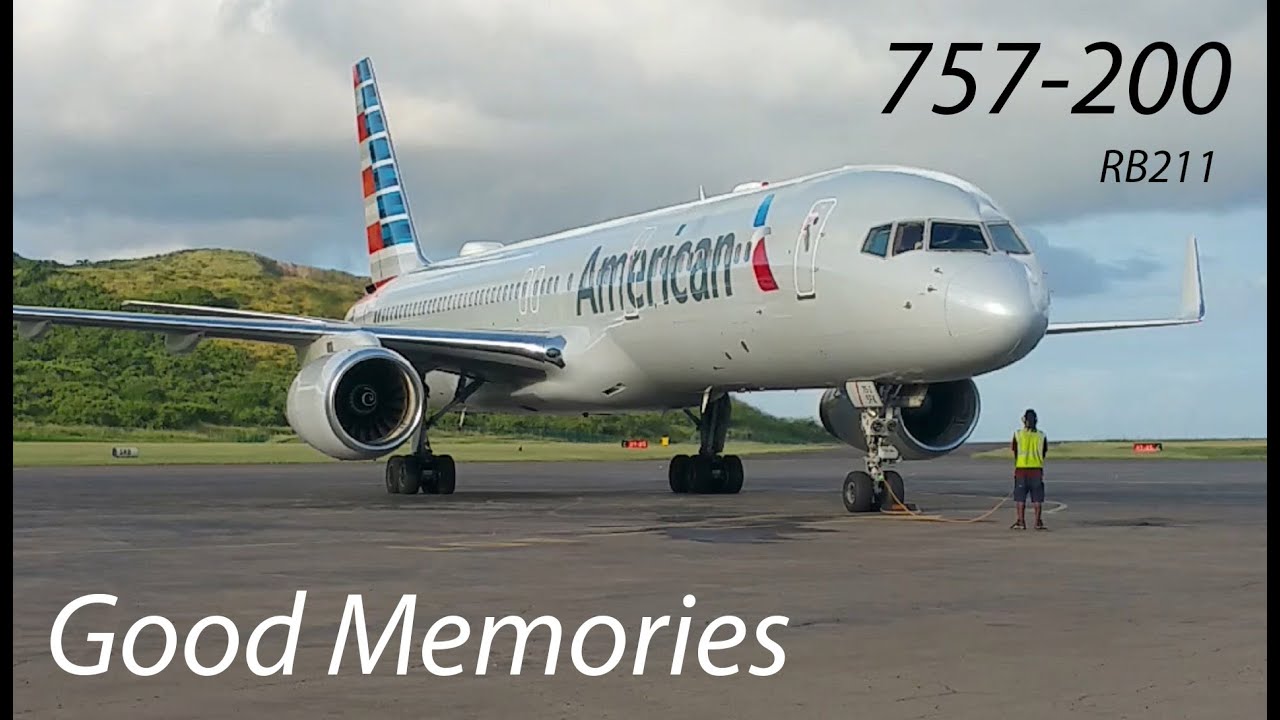 Good Memories Part (1) !!! American Airlines 757-200 clips from St. Kitts and St Maarten RB211 style