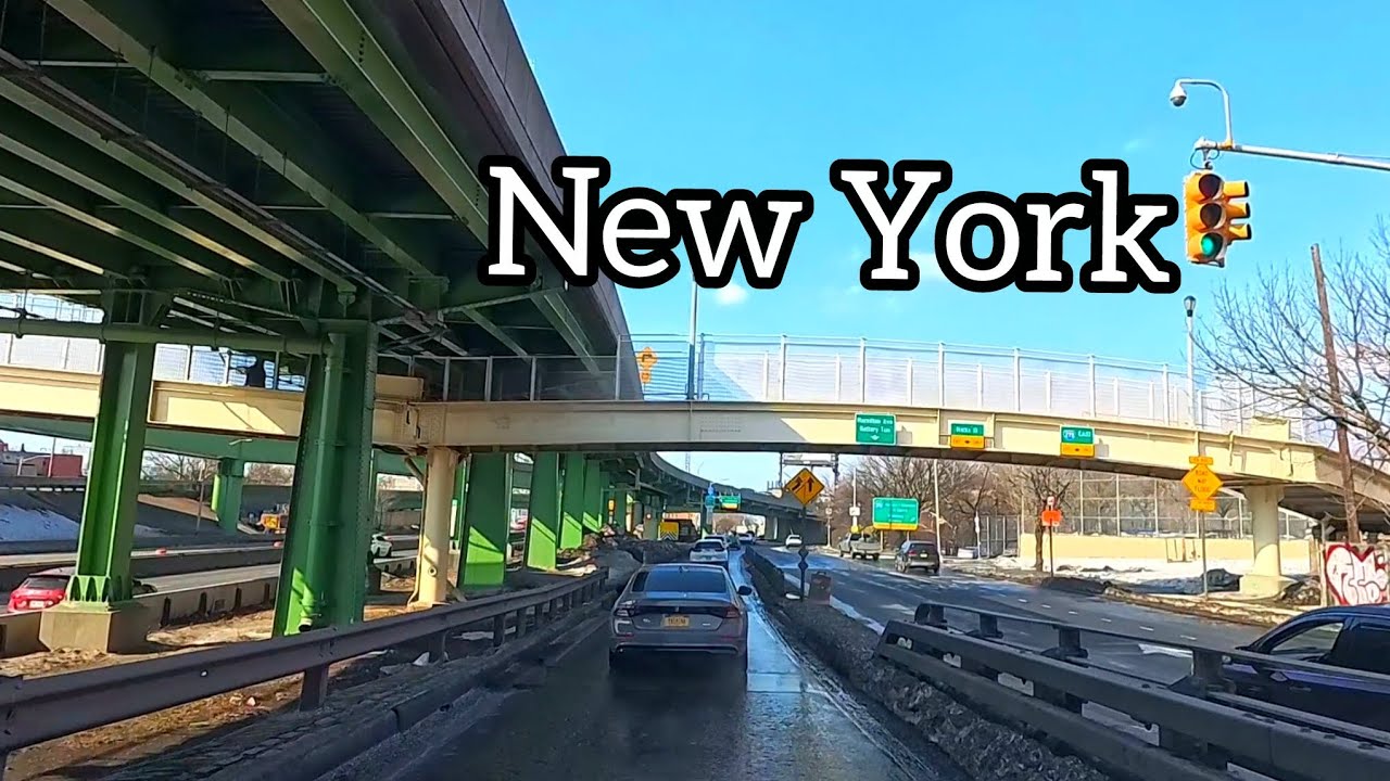 NYC WINTER DRIVE BROOKLYN NY FROM HAMILTON / COOBLE HILL TO ASTORIA QUEENS NY FEB 2026