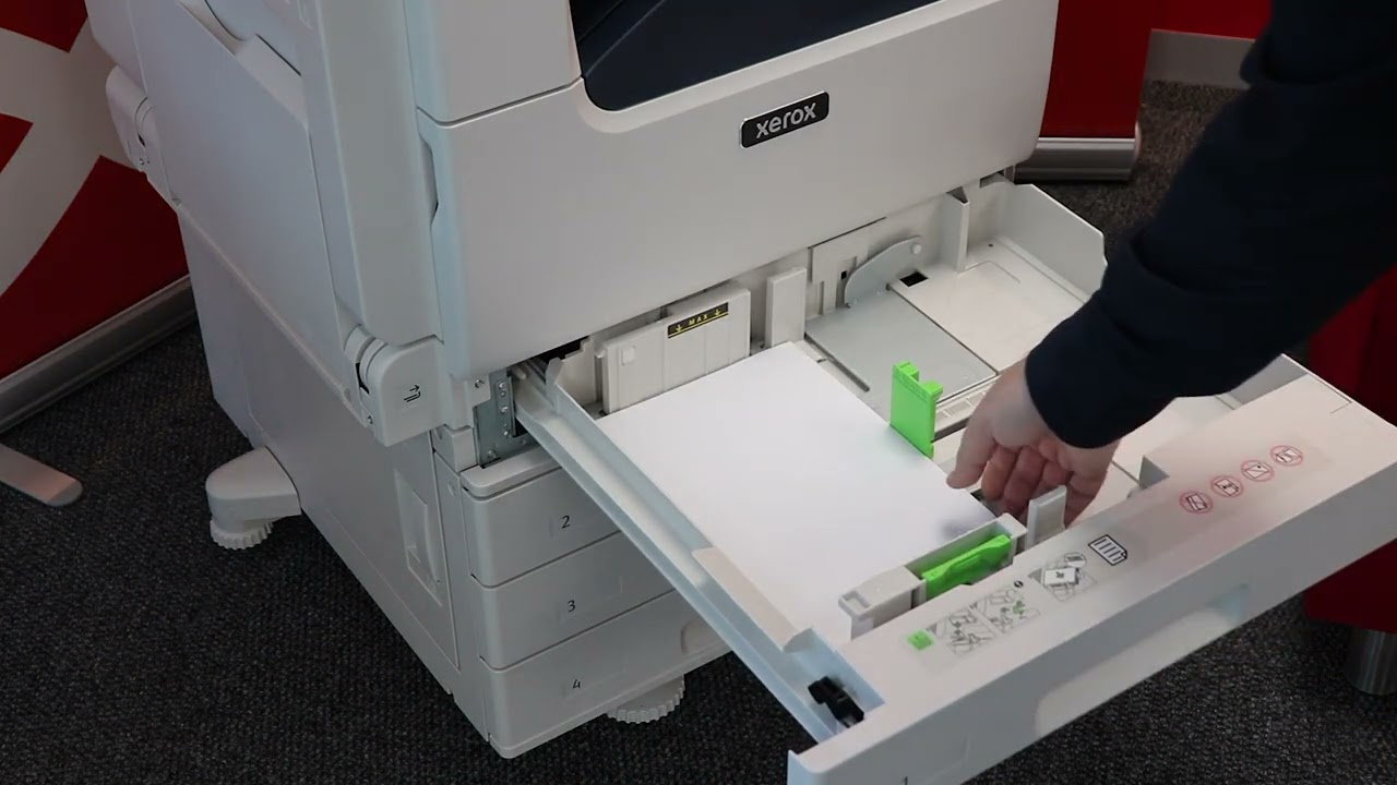 Changing paper in feed trays on the Xerox VersaLink B7000 / B7100 series MFP