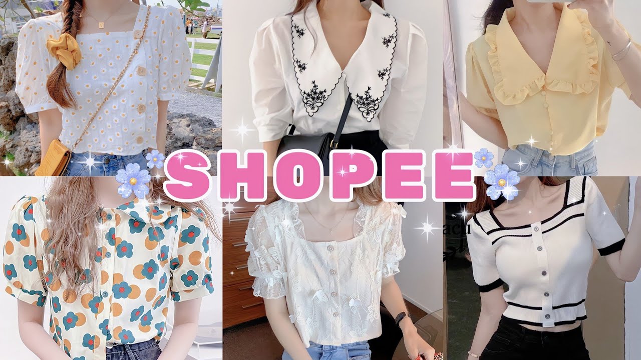 Shopee Finds 🛒 Korean Blouses Tops On Shopee | Trendy Fashionable Outfits &bull;