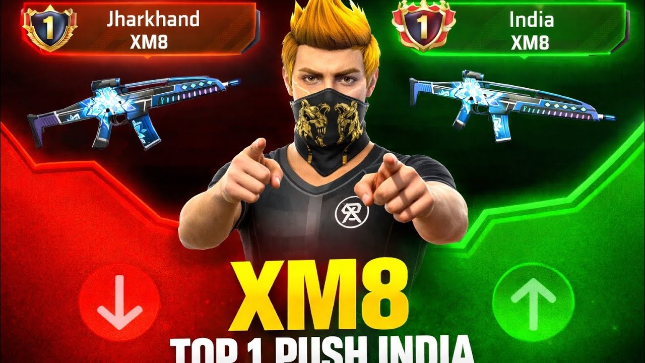 XM8 : Pushing For Top 1 🇳🇪 India Title | Solo Weapon Glory Push 📈 #garenafreefire 