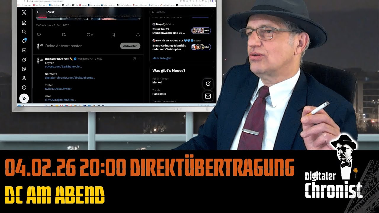 04.02.26 20:00 Direktübertragung! DC am Abend