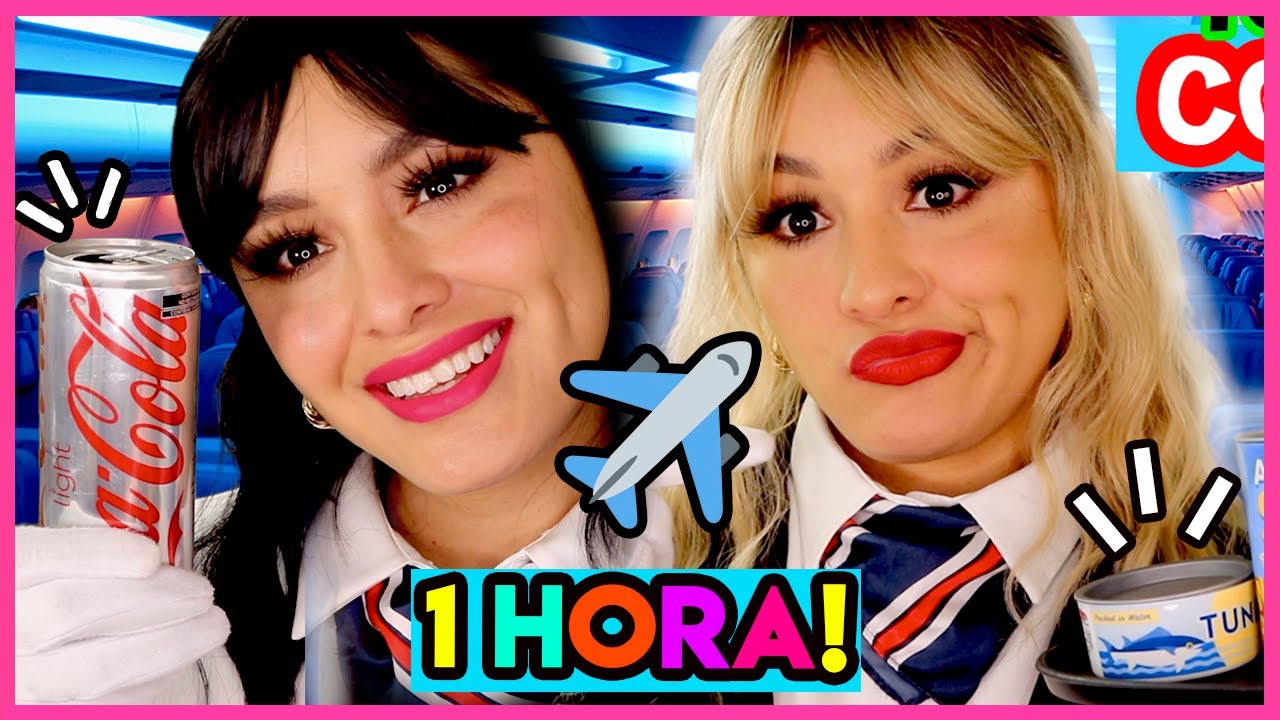 🌈 1 HR en el AVIÓN de 1ra.CLASE! 🛫 AZAFATA JUEGA con tu CABELLO, MAKEUP, MASAJE 🤩