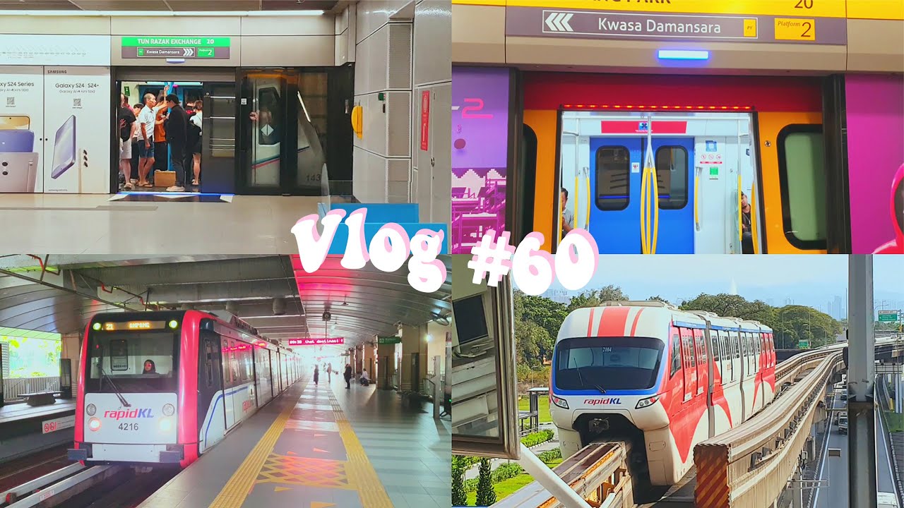 Vlog #60 | Train Vlog🚇 | Riding all rail services by RapidKL | LRT | MRT (KG+PY Line) ❌NO BGM