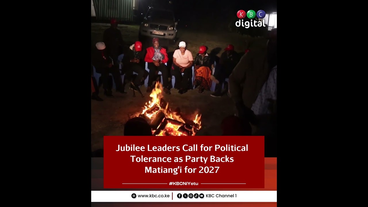 Jubilee leaders call for political tolerance as party backs Matiang'i for 2027