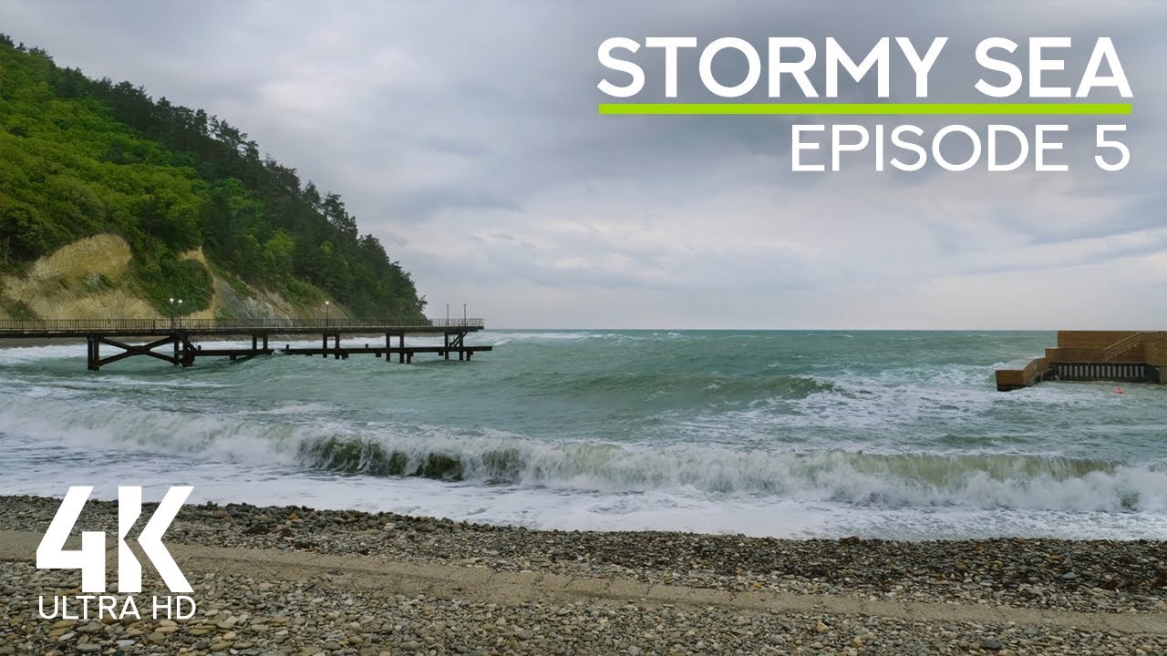Stormy Black Sea Shore in 4K | Relaxing Ocean Waves & Wind Sounds for Sleep & Focus - Episode 5