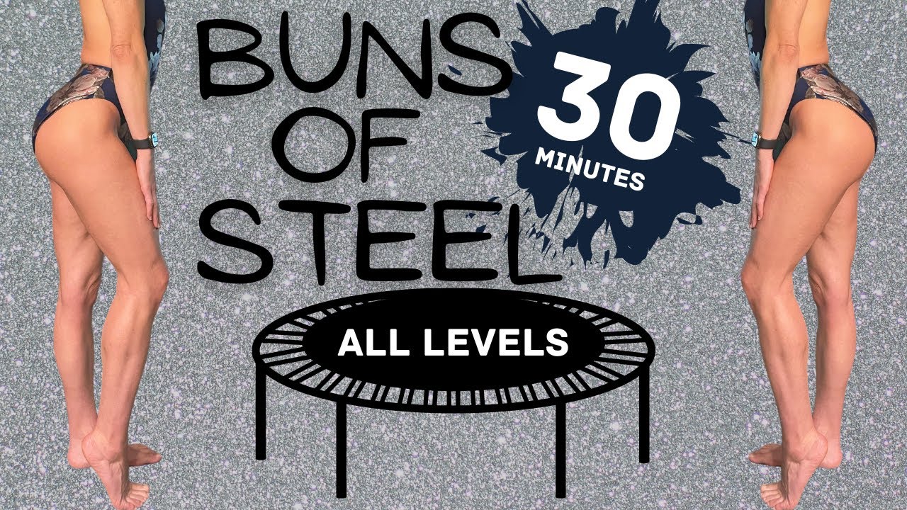 30 Min | BUNS OF STEEL | Rebounder/Trampoline Workout | Aerobic Bodybuilding | Jumping & Isometrics