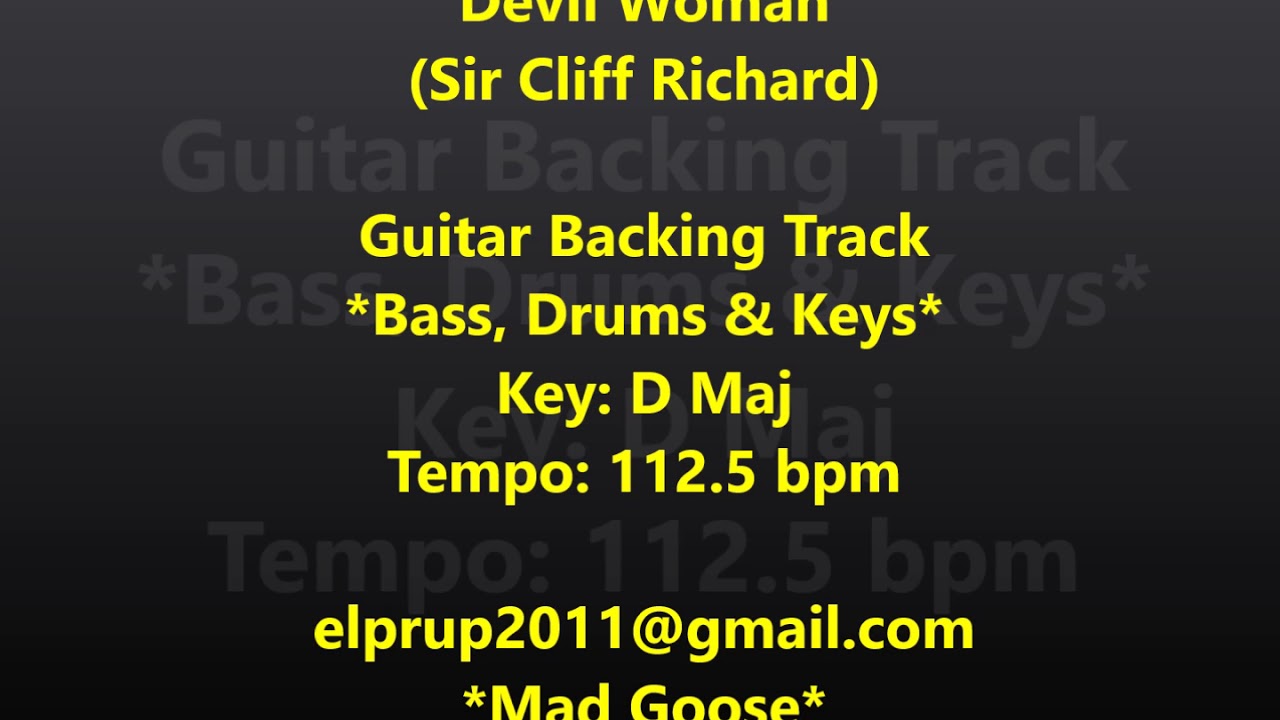Devil Woman (Cliff Richard) - Guitar Backing Track