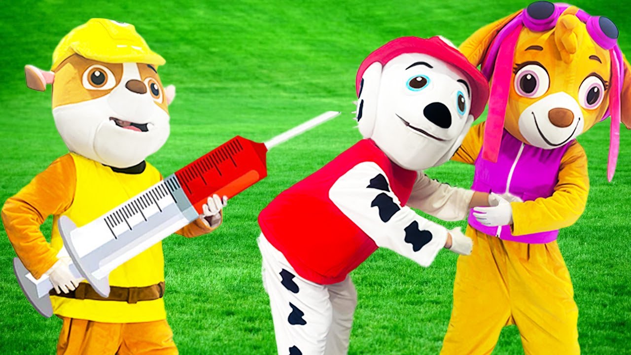 Stop, Rubble & Skye, Don't Hurt Marshall, He Is Sick | Paw Patrol Funny Action In Real Life