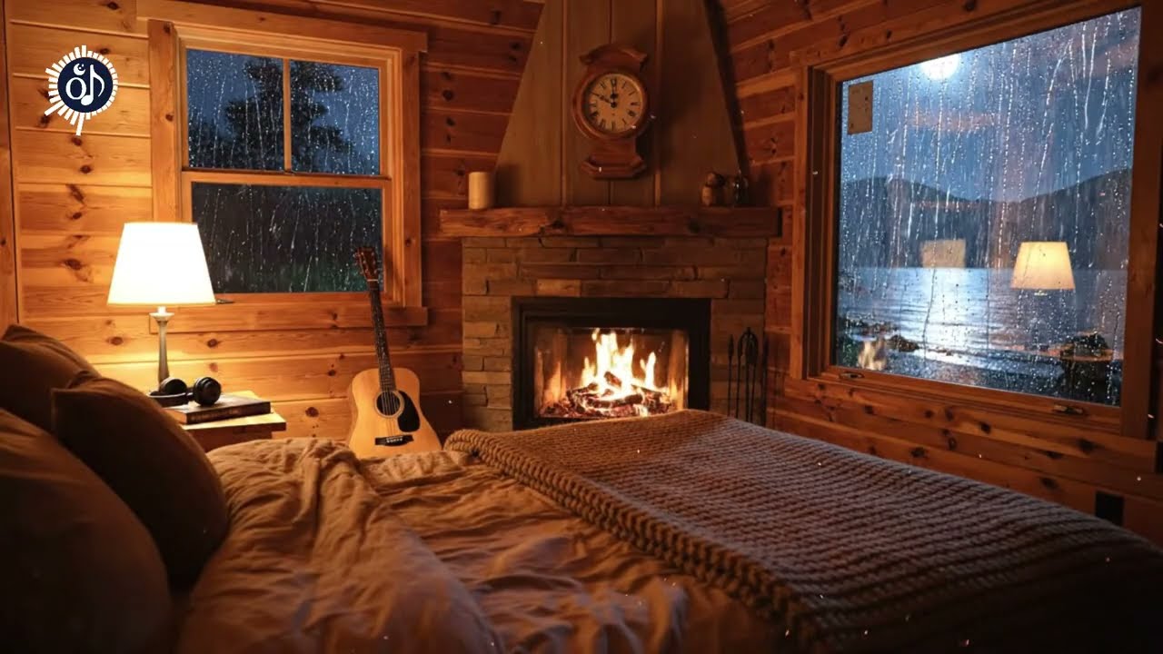 Fall Asleep Music 😴🔥 Sleep Happens Eventually – Cozy Cabin Fireplace