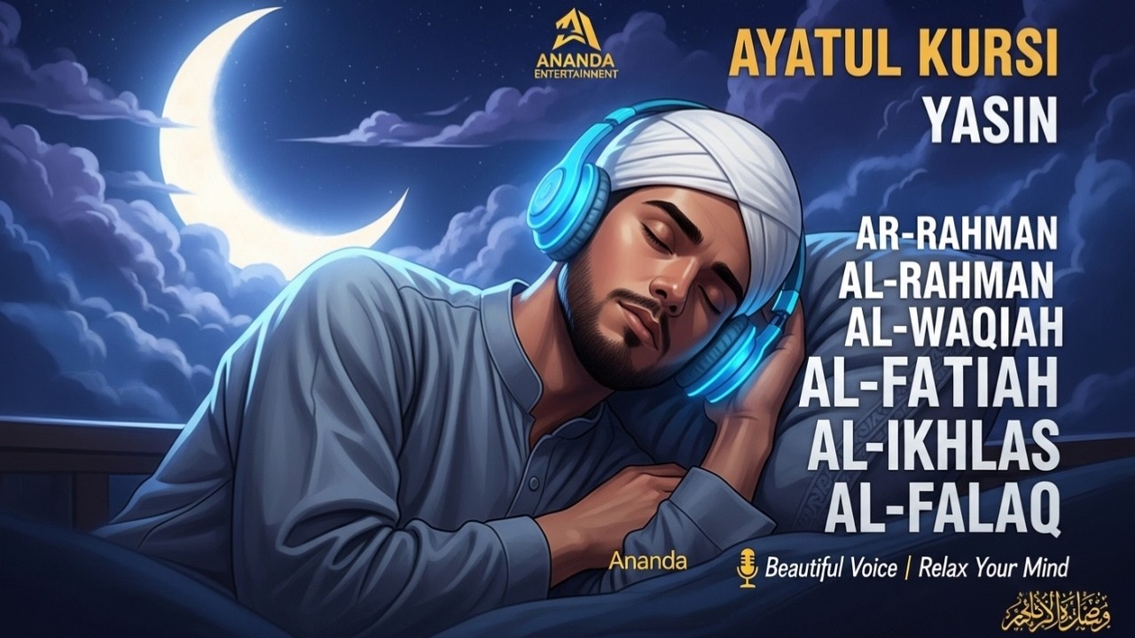 Peaceful Quran Recitation for the Soul: Ayat Kursi 7x, Yasin, Ar Rahman, Waqiah, Mulk
