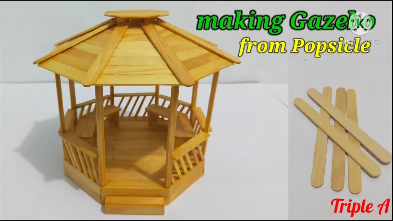 How to make popsicle stick Gazebo. diy