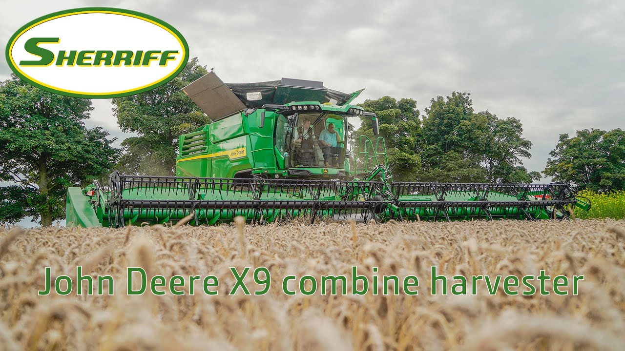 The new John Deere X9 combine harvester made it to Scotland.
