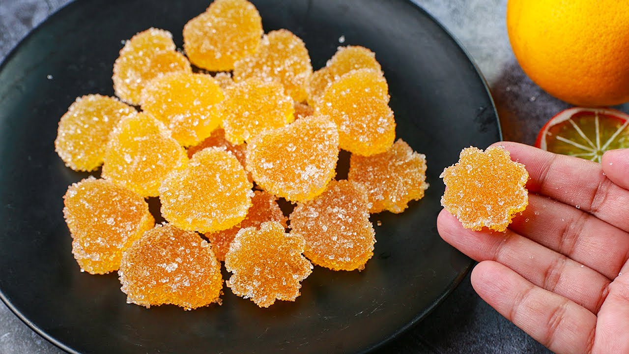 Orange Gummy Candy | Orange Jujubes Recipe | Jello Candy Recipe | Yummy