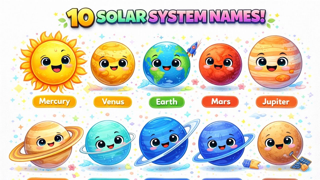 10 Solar System Names in English and Hindi | Planets Name for Kids tasu kids tv