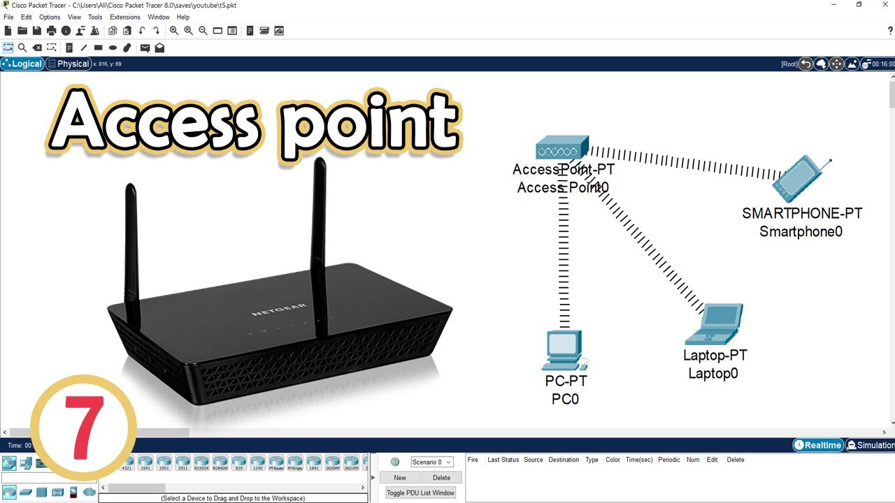Беспроводные соединения с точкой доступа в Cisco Packet Tracer