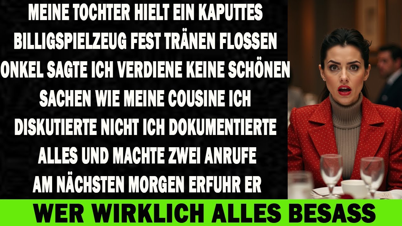 Meine Tochter weint: „Onkel sagt, arme Kinder verdienen keine guten Geschenke…“ Dann platzte ich.
