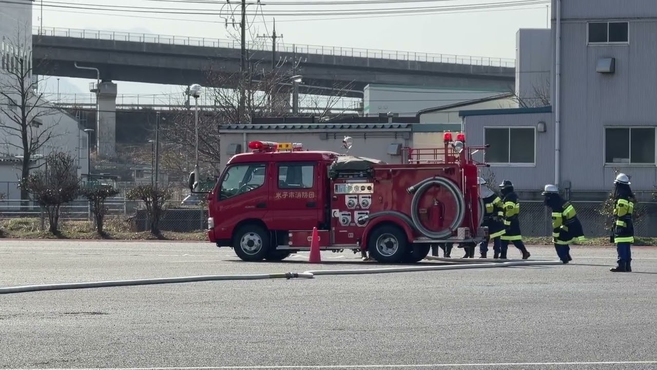 令和７年度 米子市消防団・米子消防署合同消防演習（ポンプ車）