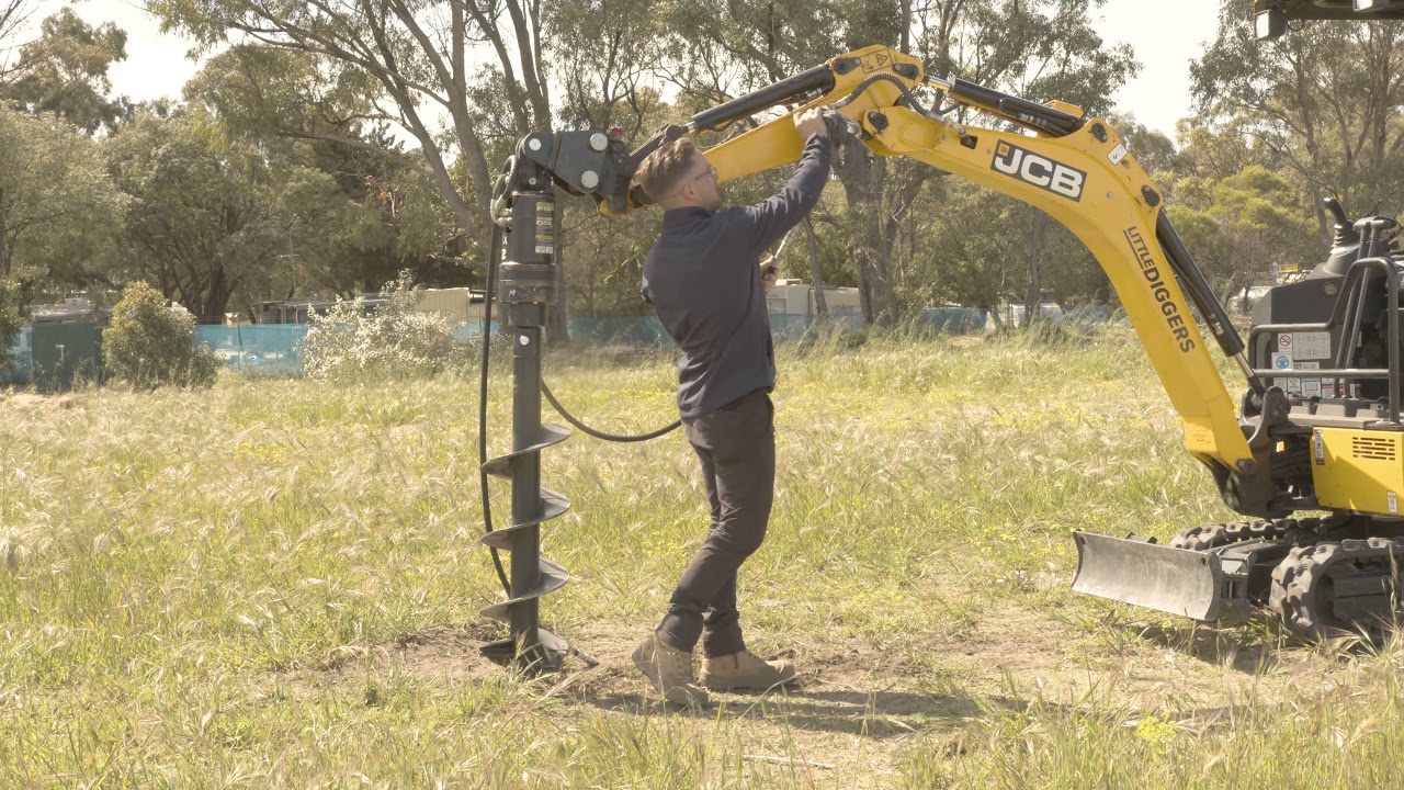 Little Diggers - how to operate a post-hole auger on a mini-excavator