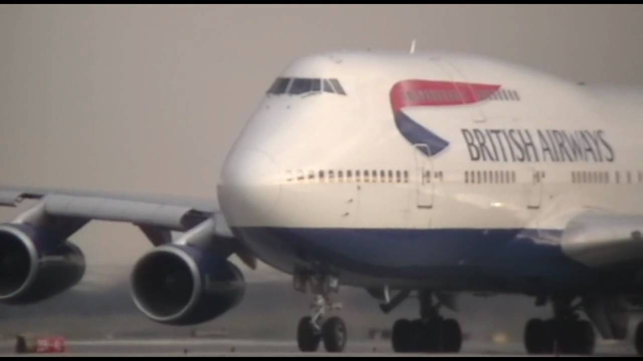 British Airways Boeing 747-400 Take-off from Boston Logan Airport