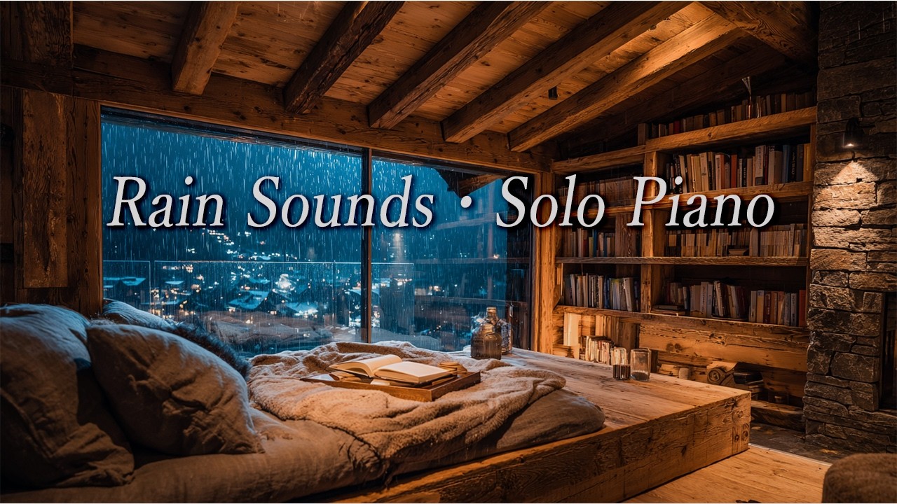8 HOURS Rain Sounds • Solo Piano (Deep Sleep, Cozy Window Rainstorm)