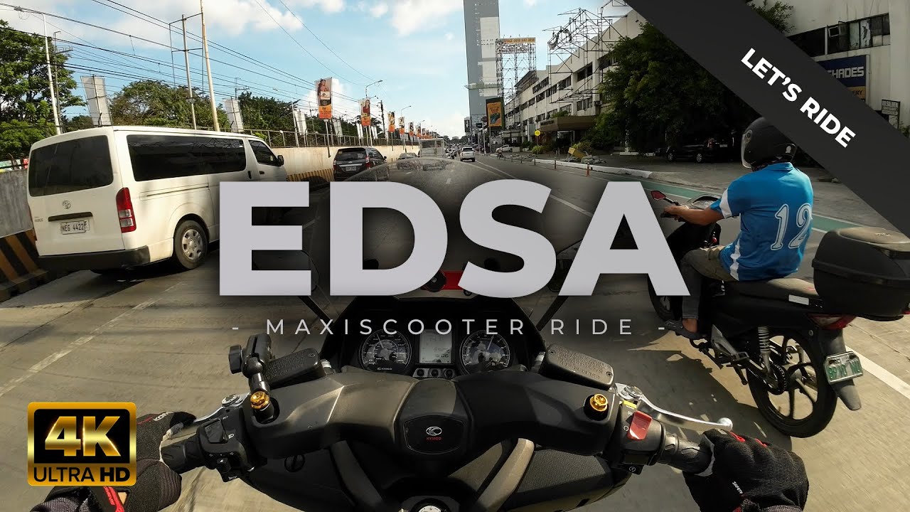 Quezon City to Makati via EDSA motorcycle ride scooter ride in 4K | Riding in the Philippines