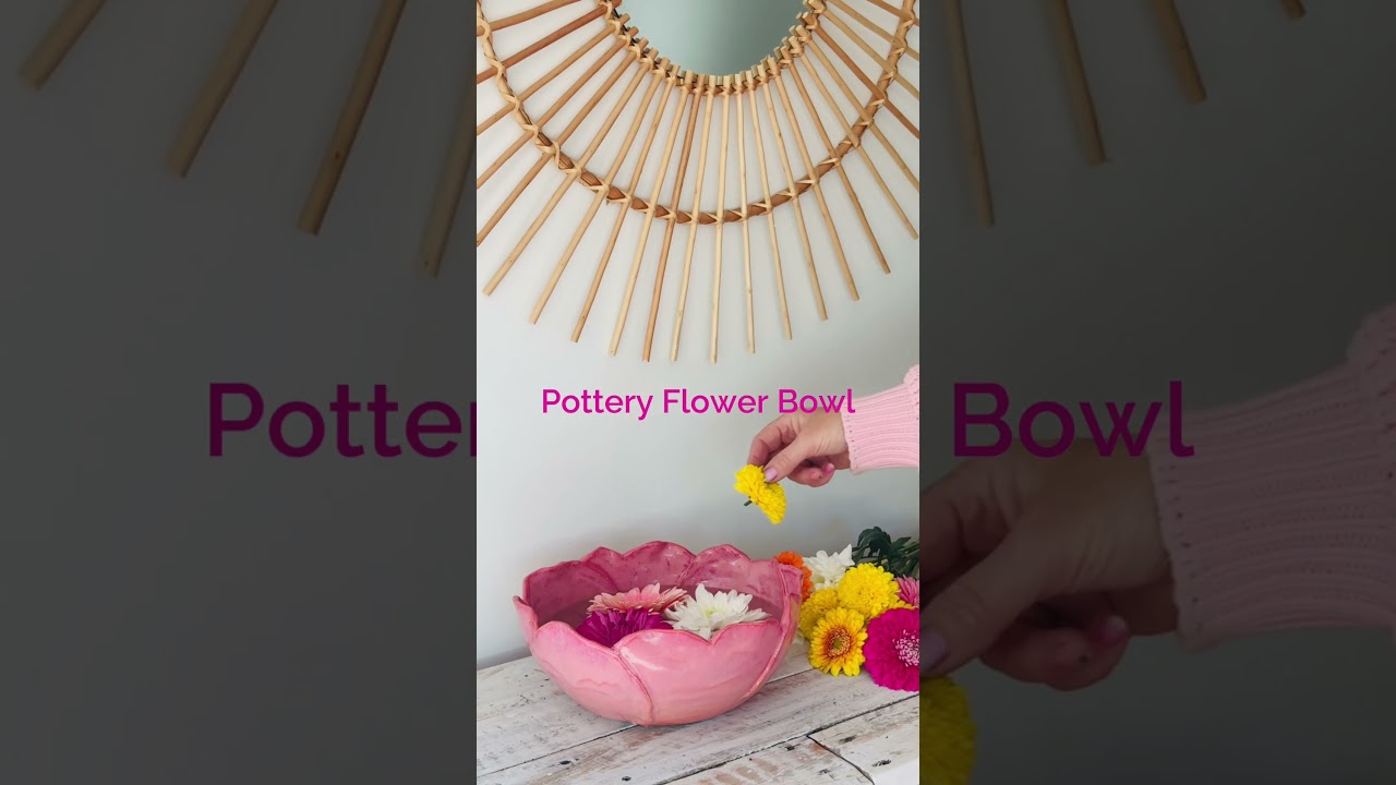 Spectrum floating pottery glaze tutorial on a flower bowl 