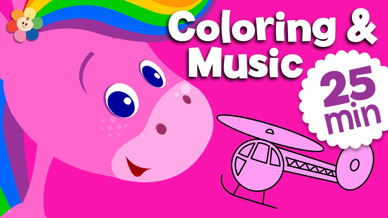 Learning Colors For Kids - Pink | Coloring and Music for Children | Rainbow Horse | BabyFirst