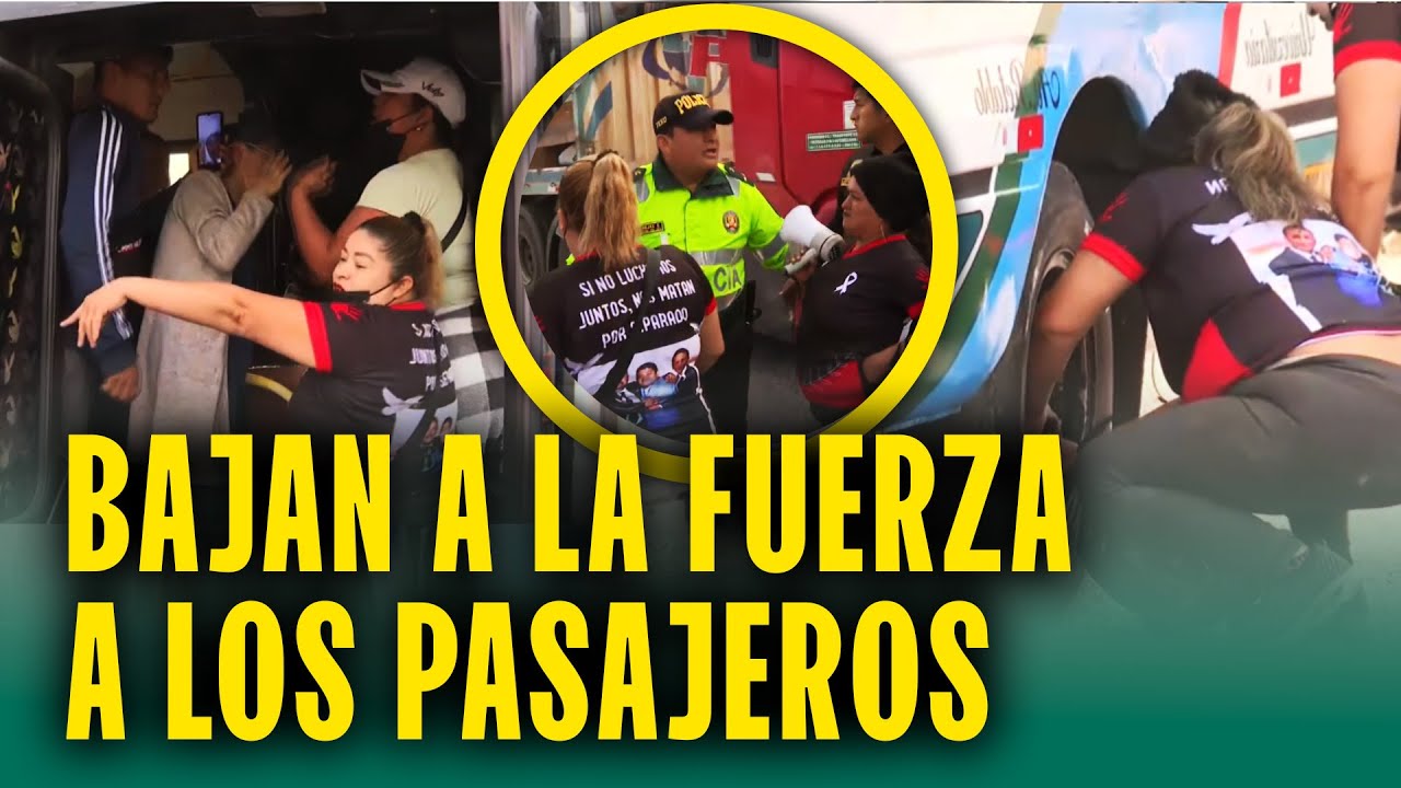 Transportistas paran buses y bajan pasajeros para que acaten paro: 