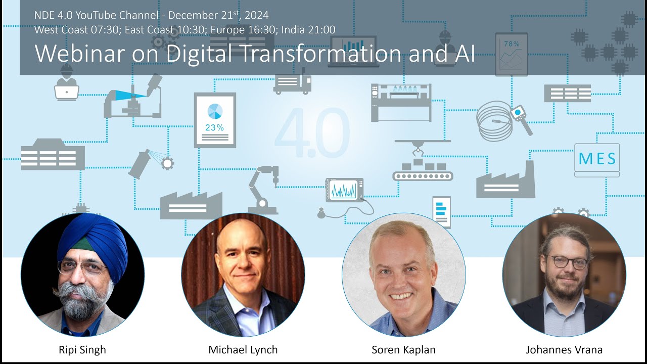 Webinar on Digital Transformation and AI with M. Lynch, S. Kaplan, R. Singh, and J. Vrana