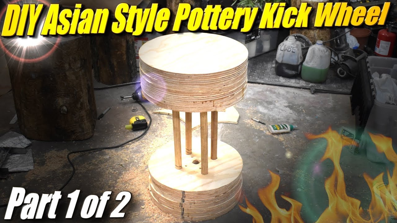 Building an Asian Pottery Kick Wheel (kerokuro or karatsu wheel) Part 1/2: the wooden spinny bit