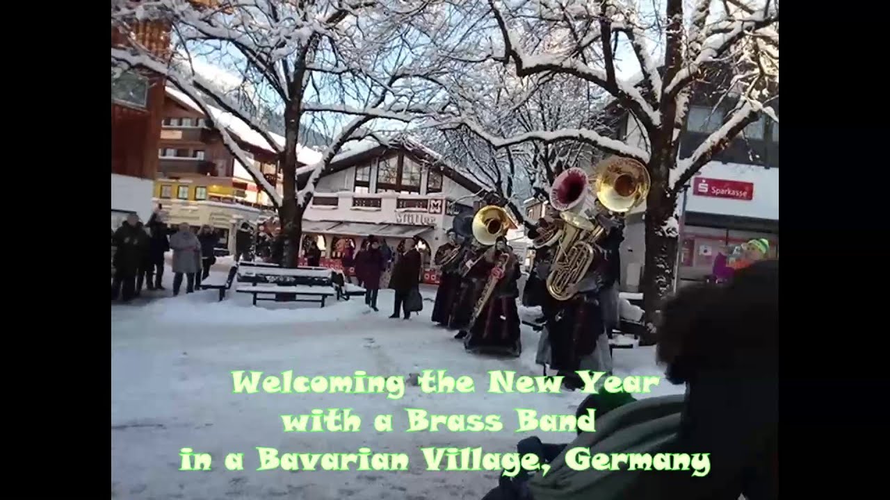 Welcoming the New Year with a Brass Band in a Bavarian Village, Germany