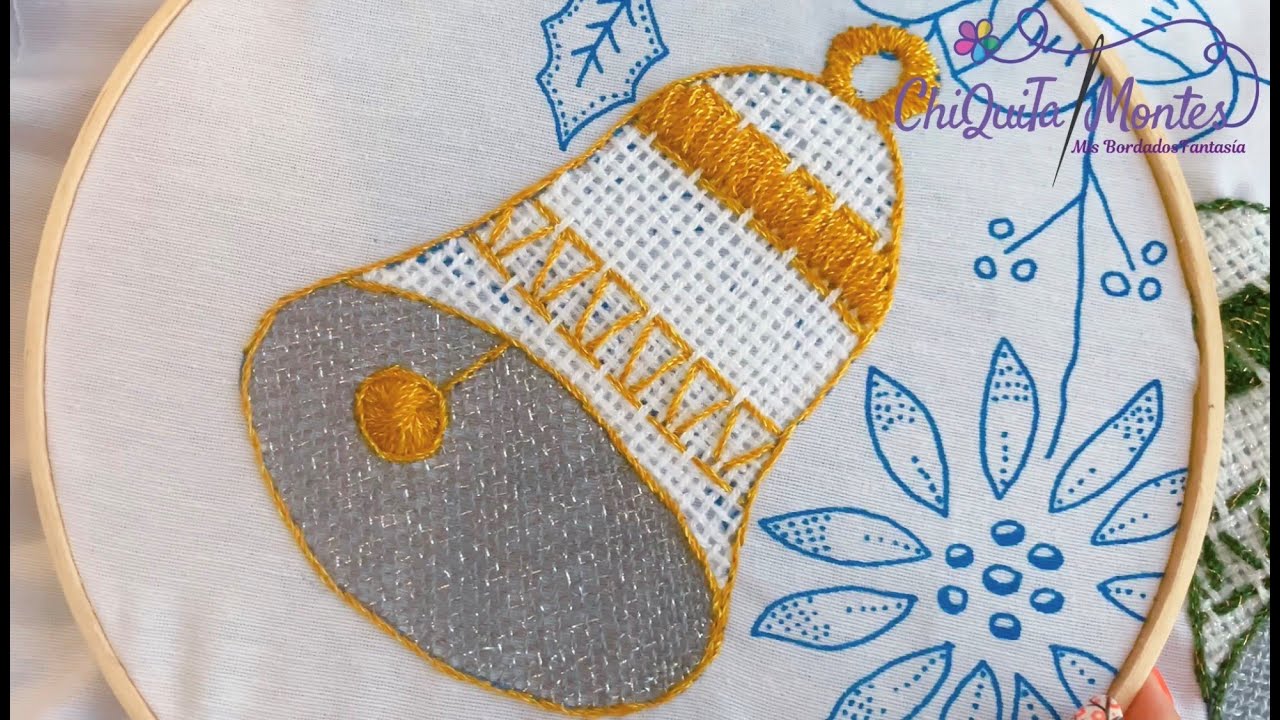 Bordado Fantasía Campana 1 / Hand Embroidery Bell 🔔 with Fantasy Stitch