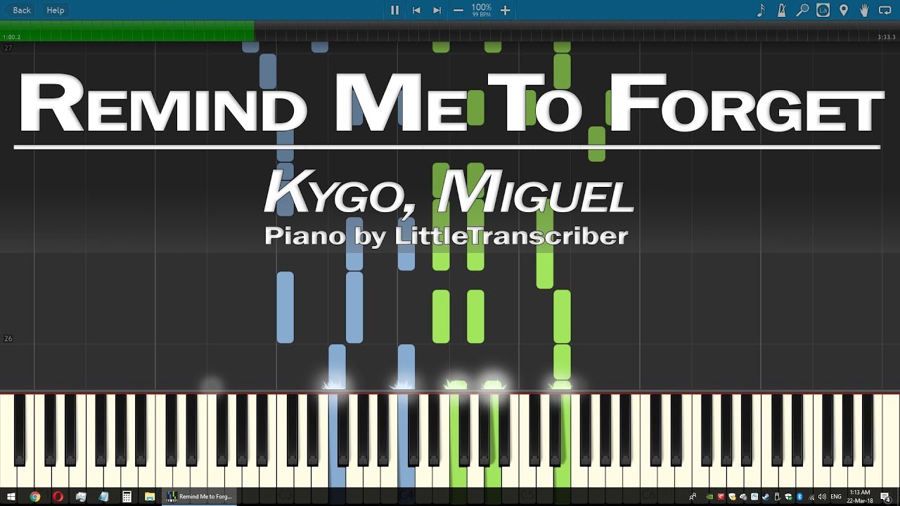 Kygo, Miguel - Remind Me to Forget (Piano Cover) by LittleTranscriber