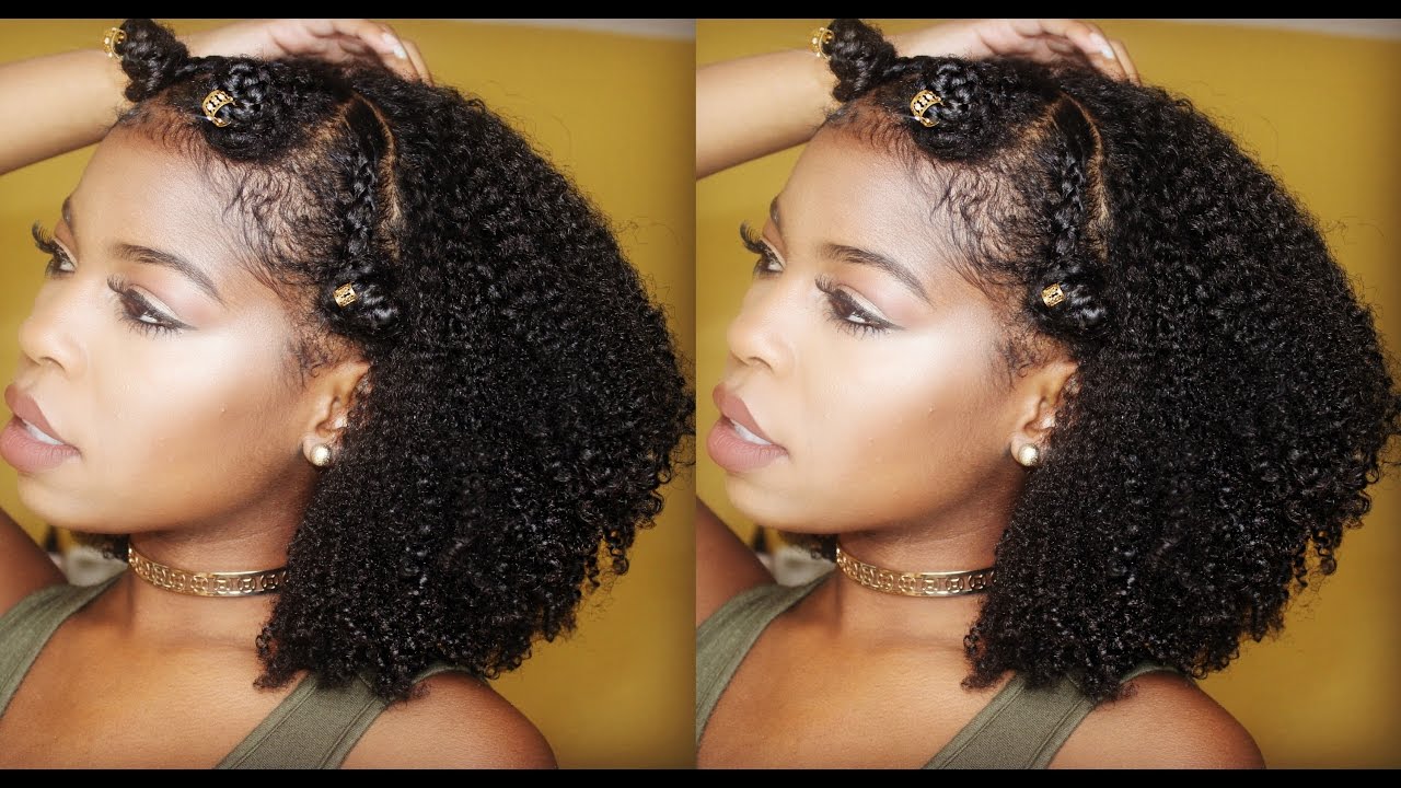 Braided Bantu Knot Crown Tutorial On Natural Hair FT. Curl Keeper