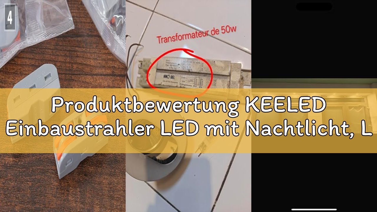 Produktbewertung KEELED Einbaustrahler LED mit Nachtlicht, LED Spots 230v, 6W, 3000K/4000K/6000K Wäh