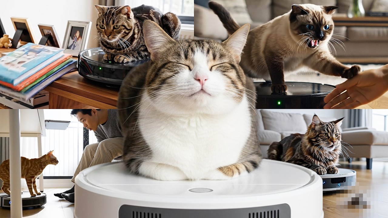 【AIねこあるある】もしもロボット掃除機が「ネコ」だったら…？あるある6選🧹🐾 If Your Robot Vacuum Was a Cat: Relatable Moments #ai #cat