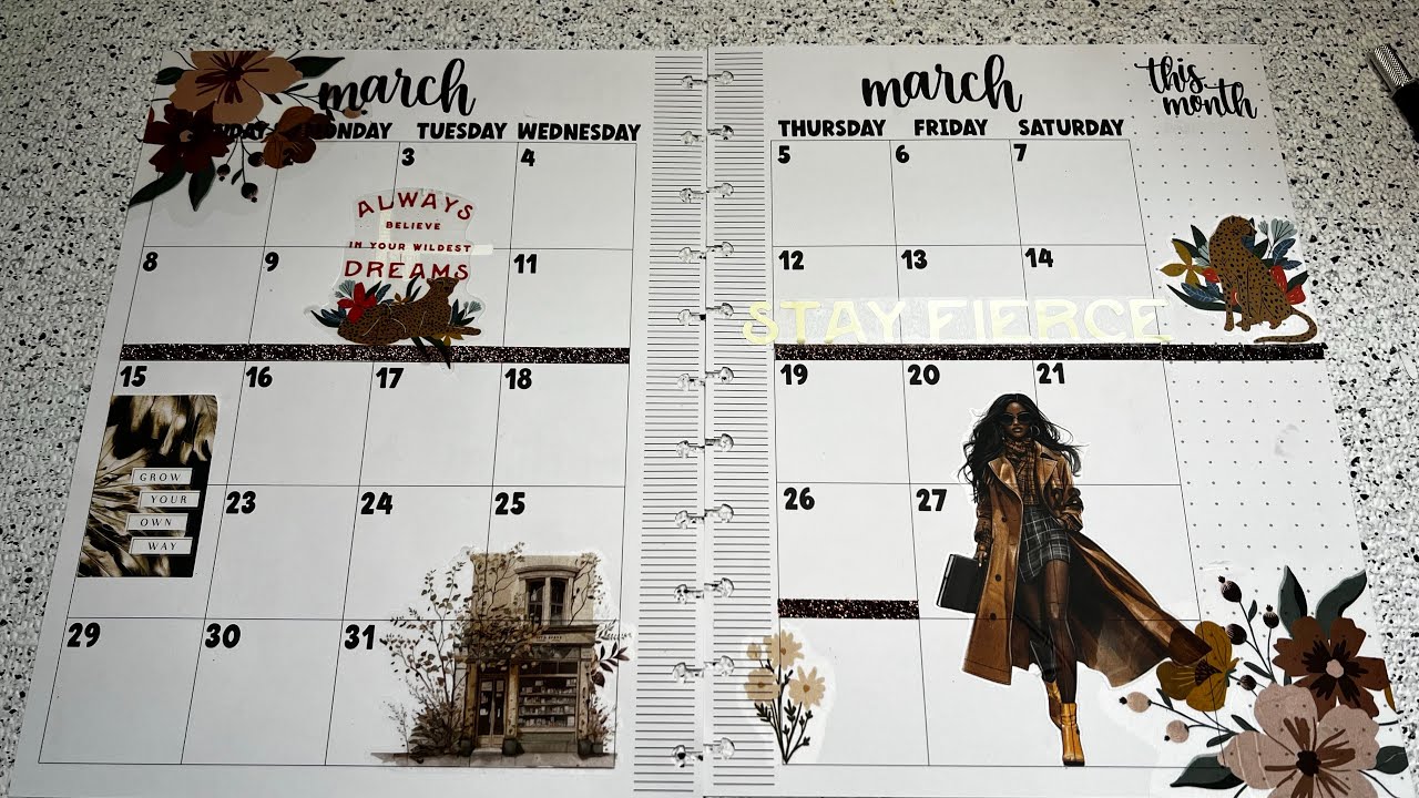 Big Happy Planner. March monthly layout. 