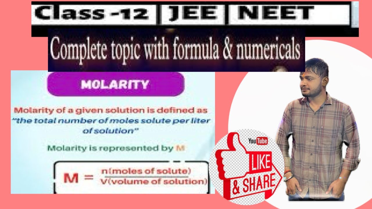 Class 12 CBSE board,, NEET Molarity by Prashant Gupta