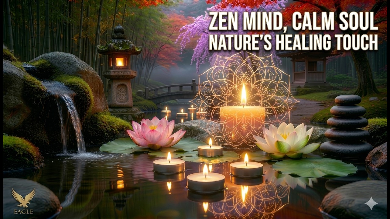 Zen Mind, Calm Soul: Peaceful Waterfall & Rain Sounds for Deep Sleep | Eagle