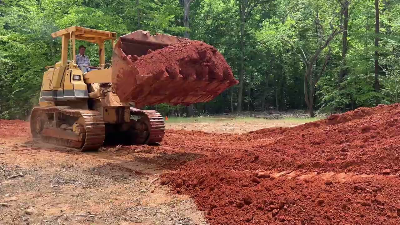 Digging a Basement with a Komatsu D66