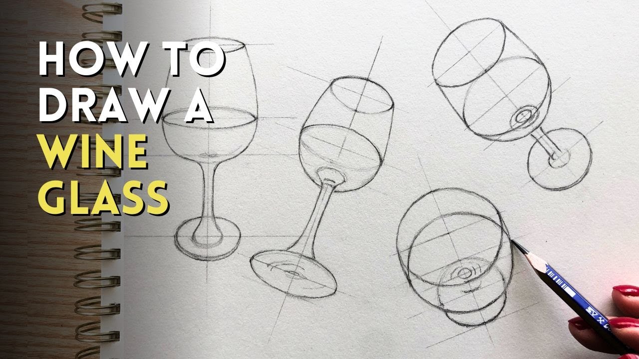 How to Draw a Wine Glass Step by Step | Easy Pencil Drawing Tutorial