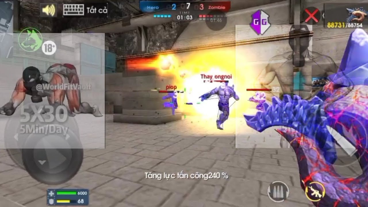 Hack Phục Kích | Review Hero Cầm Vũ Khí Troll Zombie | Quân Script